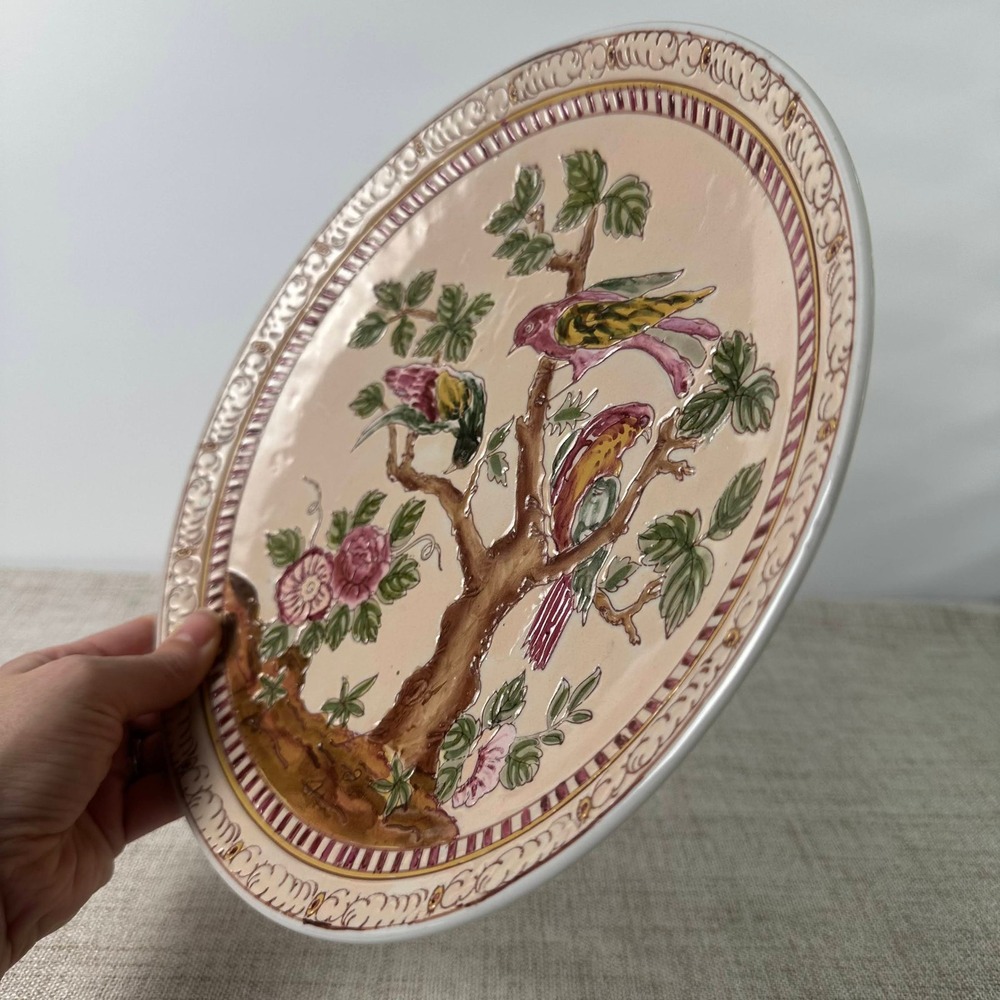 Vintage Andrea by Sadek Victoria Morland Tree of Life Bird Chinoiserie Plate - Picture 3 of 10